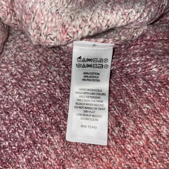 CYNTHIA ROWLEY | Ambre Striped Pink Turtleneck Sweater Size Small B41 - Picture 8 of 9